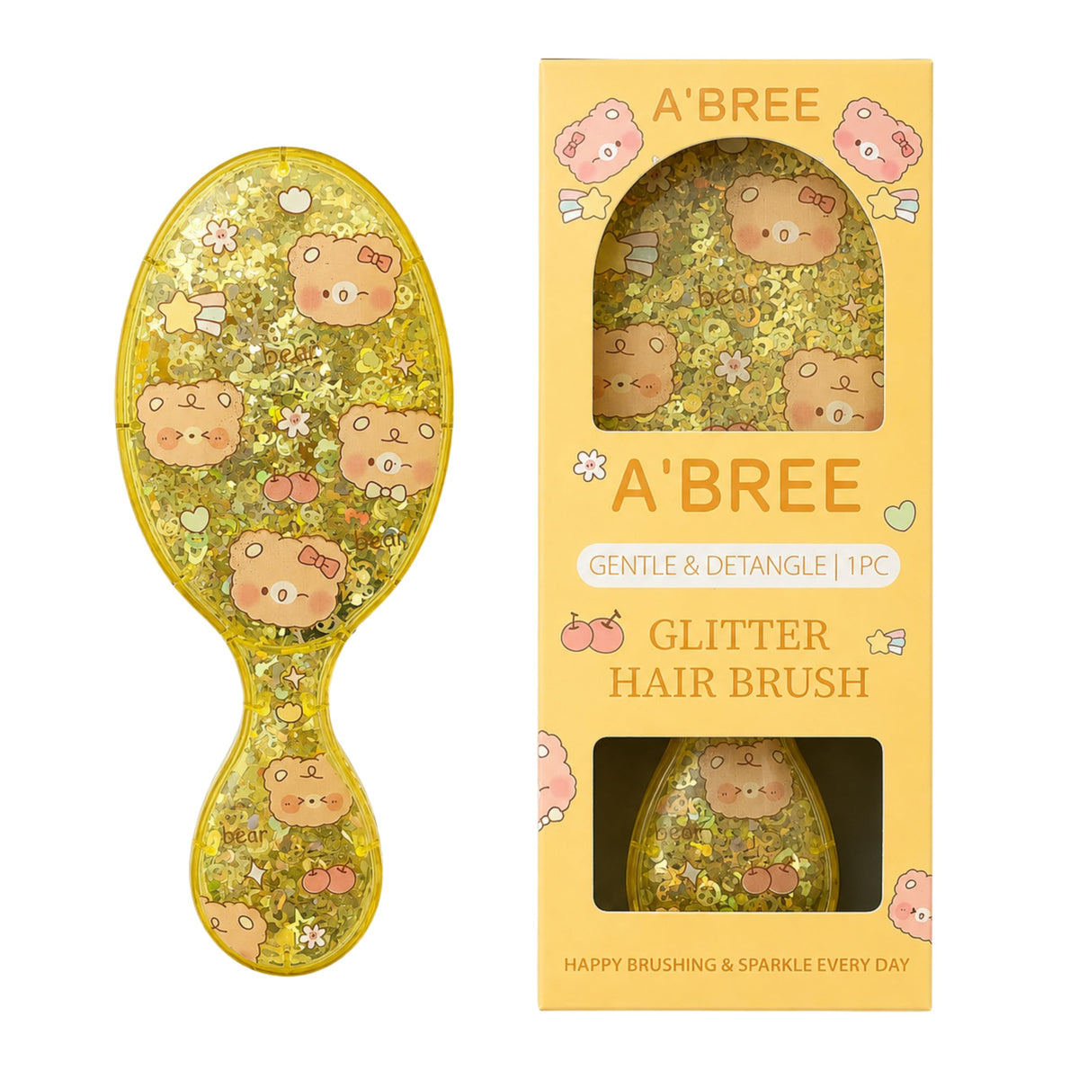 A'BREE Mini Glitter Detangling Hair Brush