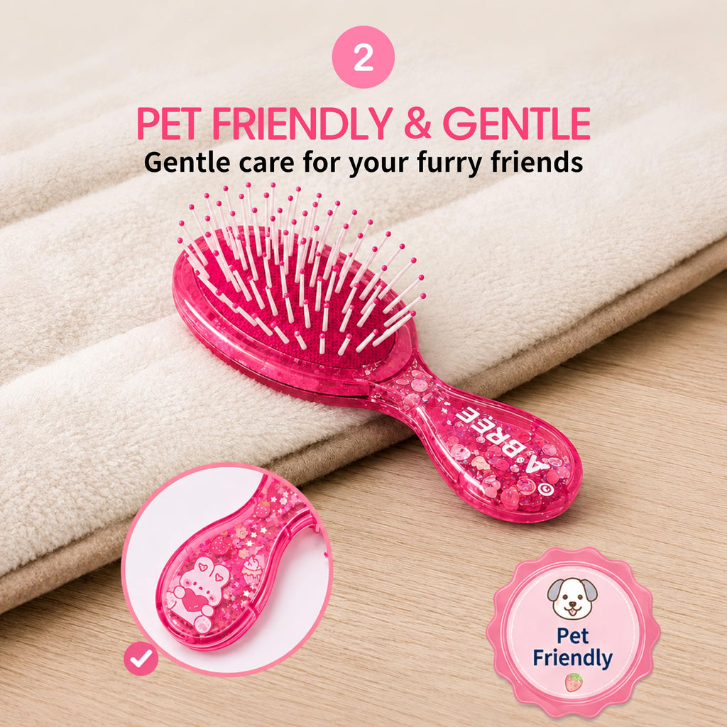 A'BREE Mini Glitter Detangling Hair Brush