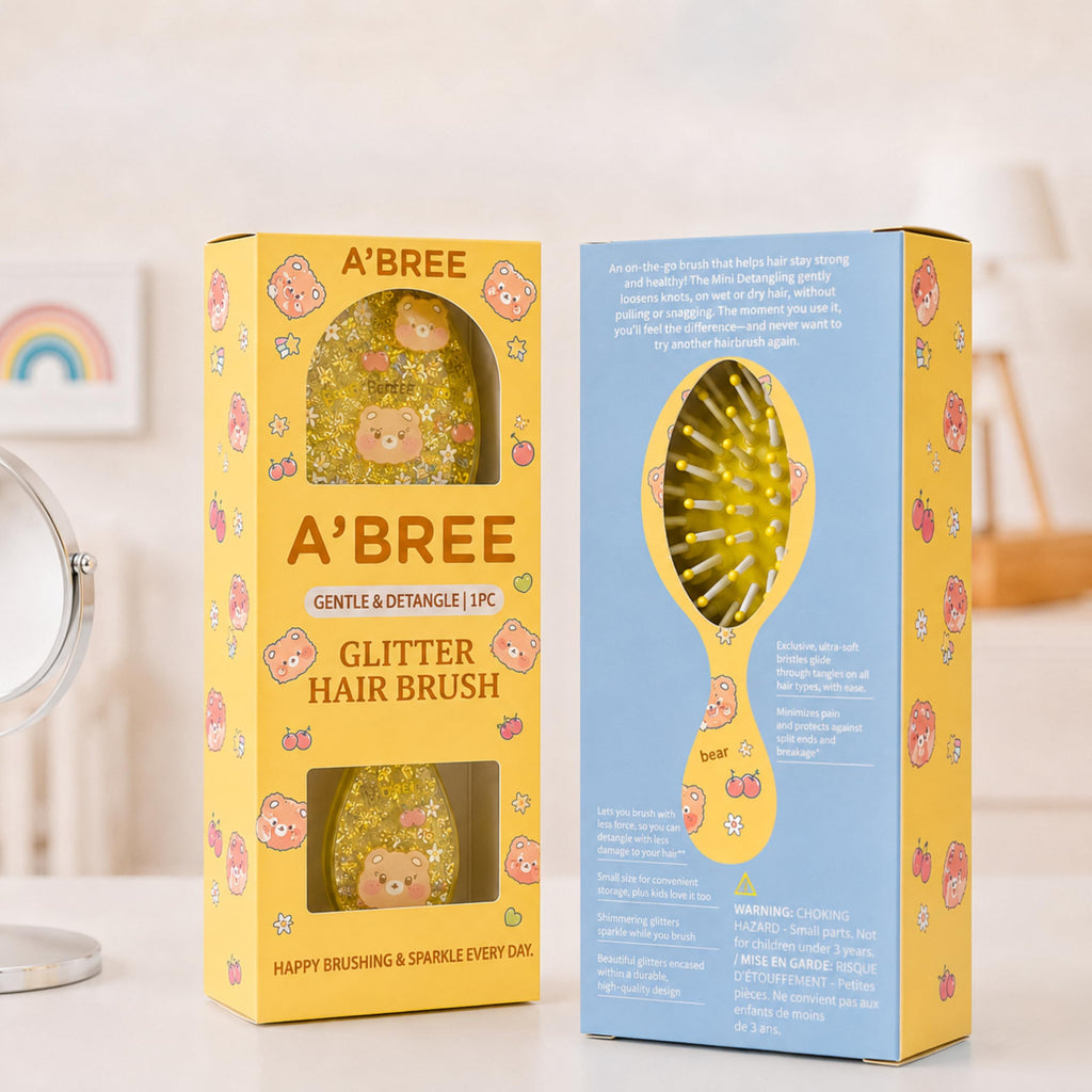 A'BREE Mini Glitter Detangling Hair Brush