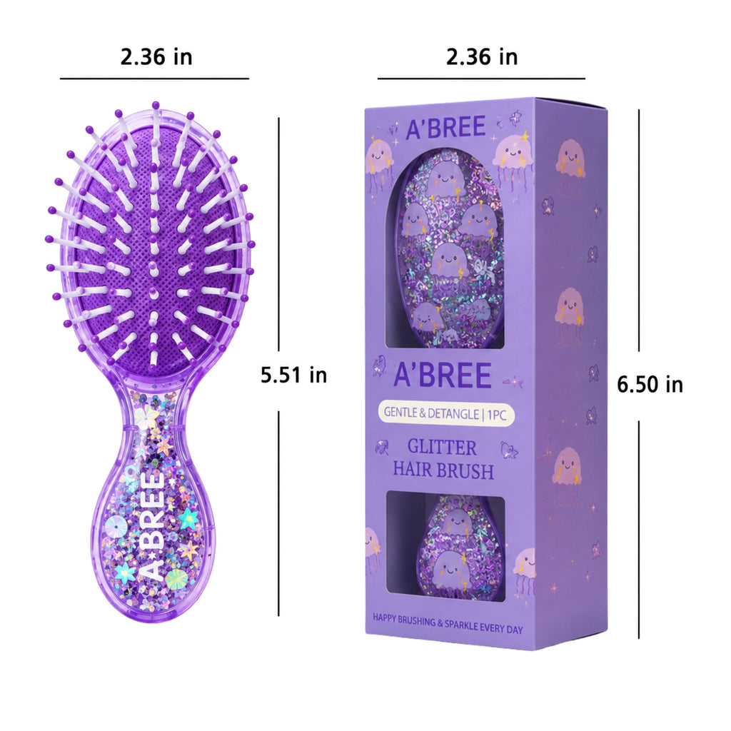 A'BREE Mini Glitter Detangling Hair Brush