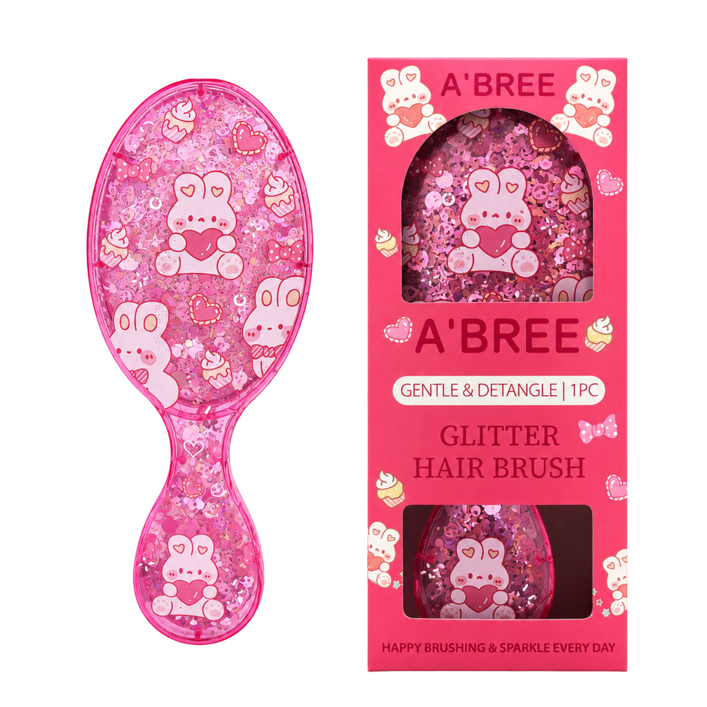 A'BREE Mini Glitter Detangling Hair Brush
