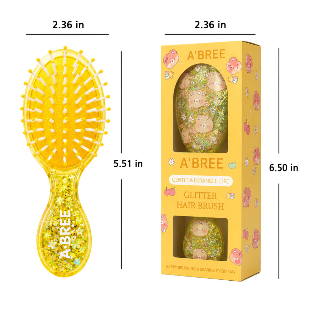 A'BREE Mini Glitter Detangling Hair Brush