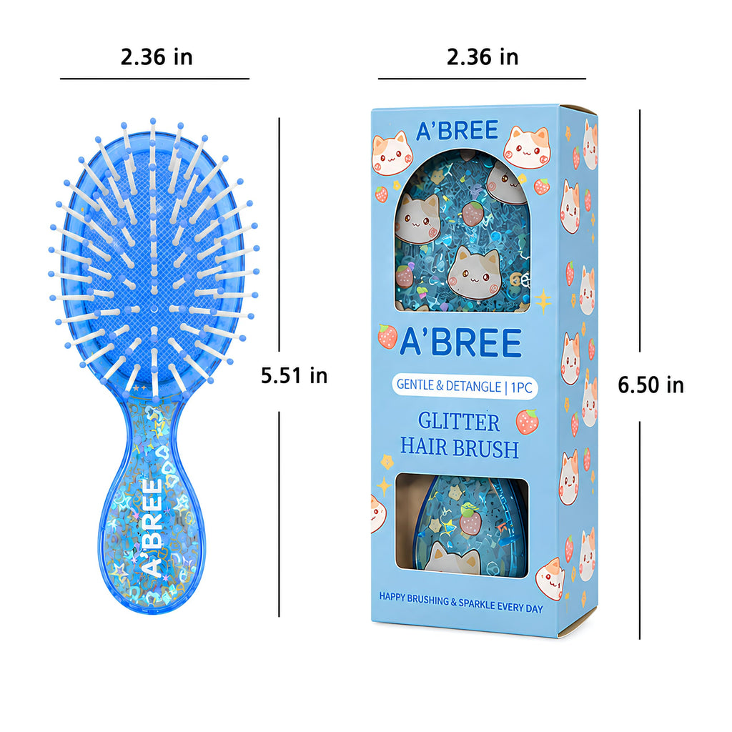 A'BREE Mini Glitter Detangling Hair Brush