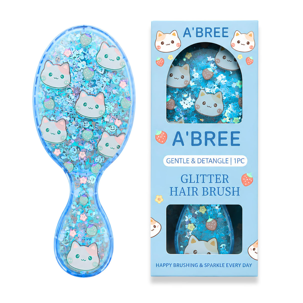 A'BREE Mini Glitter Detangling Hair Brush