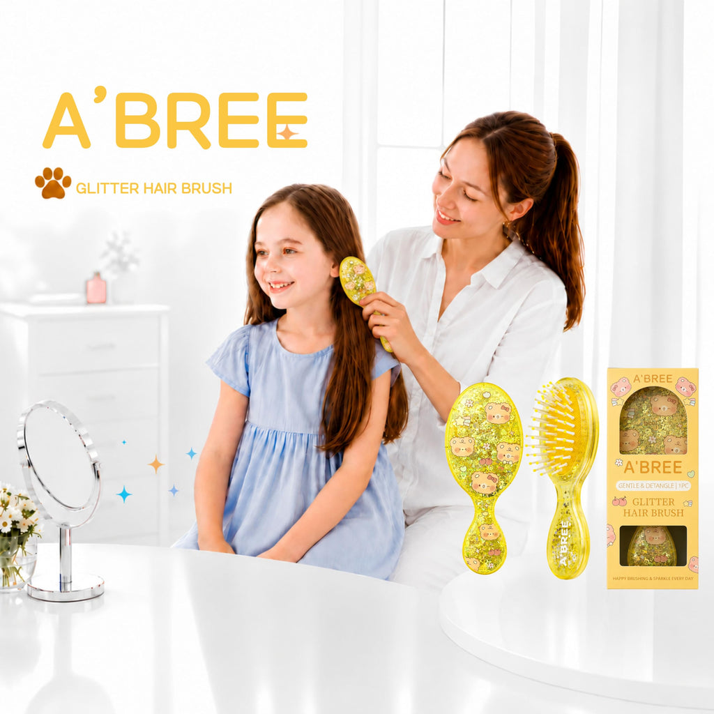 A'BREE Mini Glitter Detangling Hair Brush